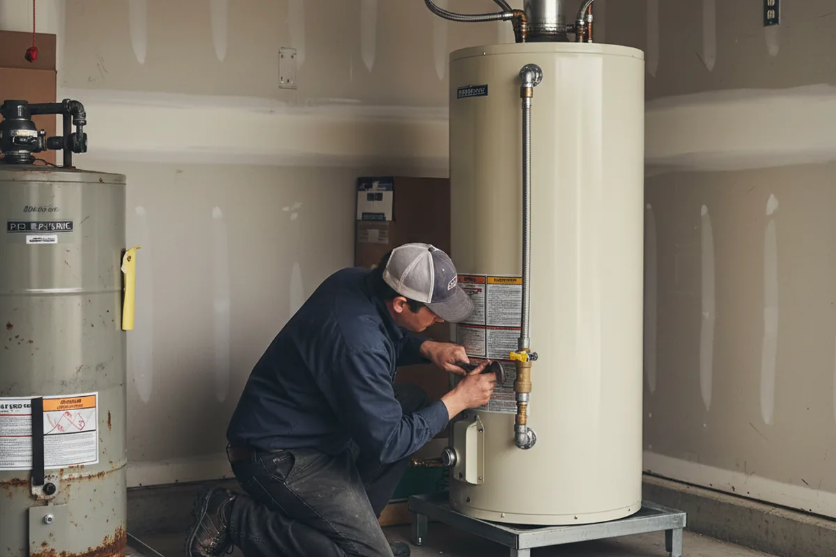 Water heater and shutoff valve replacement in Wauregan