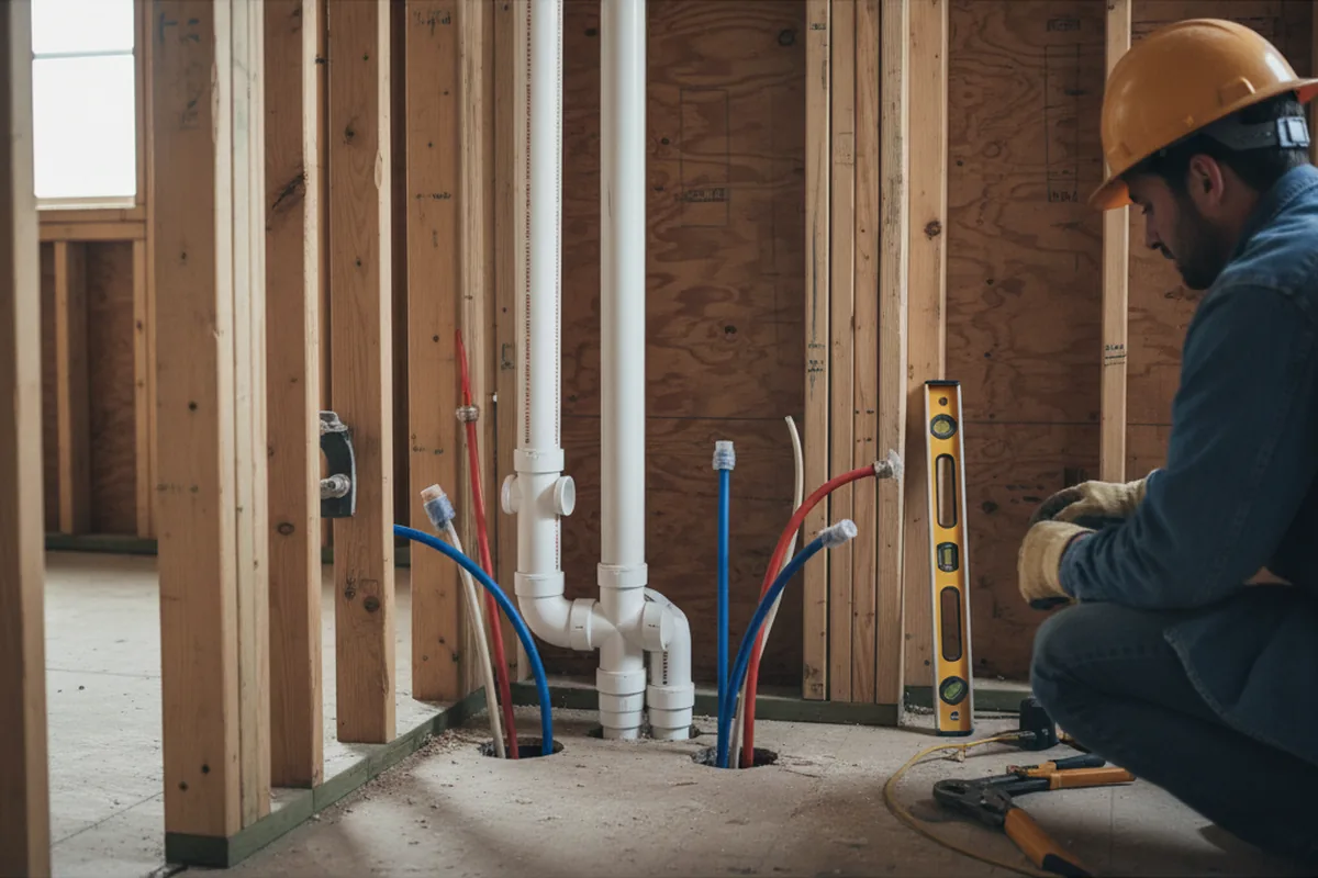 Drain and supply rough-in during Toilet Repair and Installation in Wauregan