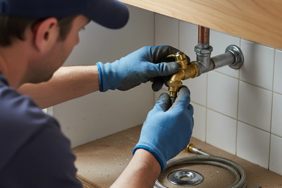 Shutoff valve and fitting work during Emergency Plumbing in Wauregan